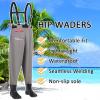 EMCXXCJQ Waders for Men Waist Length Hip Wading Boot Nylon Fabric Anti Slip Thickened Sole Hip Boots for Fishing(9.5) view 3