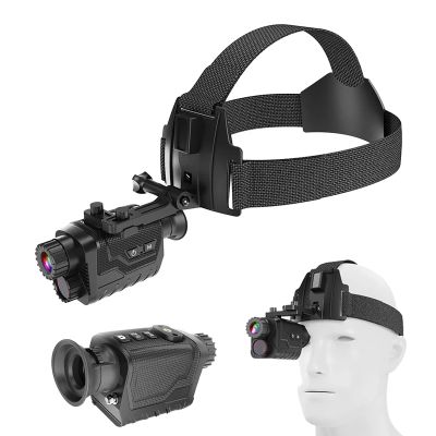 SUZLAZYR 4K HD Night Vision Goggles,Rechargeable Head Mounted Night Vision Monocular,7 Levels Ir Scope 8X Digital Zoom,for Camping Surveillance with 32SD Card