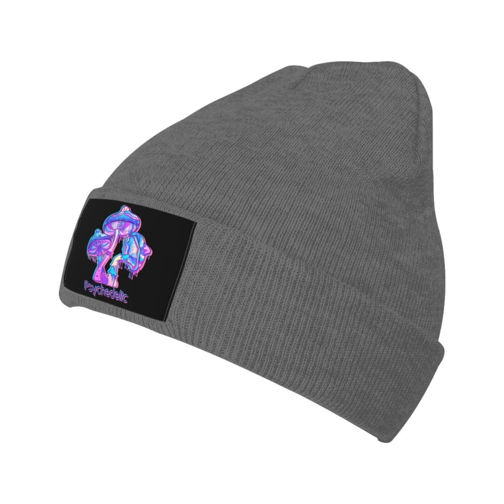 MULIHU Three Colorful Mushrooms Beanie Hat for Men Women Winter Warm Knit Hats Ski Hat Skull Cap