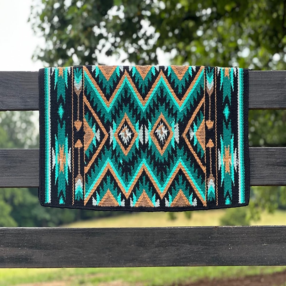 EQUIEMPRESS Horse Western Ranch Saddle pad/New Zealand Wool Western Saddle Blanket Top Wool Pad Sensor Flex (Customization Available) A228 (36" x 36")