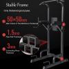 LYUCAYHQ Power Tower Pull Up Station, 9 Levels of Height Adjustment, for Home Gym, Strength Training Fitness Equipment, Newer Version, Load-Bearing 440LBS. view 4