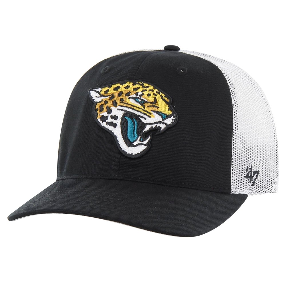47 Men's Black/White Jacksonville Jaguars Team Unstructured Trucker Adjustable Hat