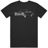 1963 Chevy Nova Front Three Quarter View Silhouette Classic American Muscle Car T Shirt 3XL Black view 1
