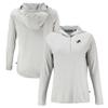 Cutter & Buck Women's Gray Detroit Lions Coastline Epic Comfort Eco Recycled Long Sleeve Hoodie T-Shirt view 1