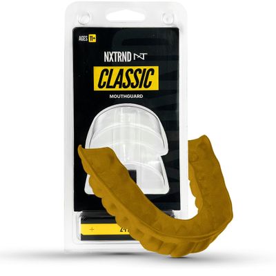 2 Pack Nxtrnd Classic Mouthguard, Custom Fit Sports Mouthpiece for Football, Boxing, MMA, Basketball, Hockey, Lacrosse, Youth & Adult (Gold)