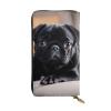 YYHWHJDE Cute Black Pug Dog Printing Leather long clutch wallet Designed for fashion girls and women stylish and personalized 7.48 x 4.13 in view 1