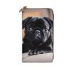 YYHWHJDE Cute Black Pug Dog Printing Leather long clutch wallet Designed for fashion girls and women stylish and personalized 7.48 x 4.13 in view 2