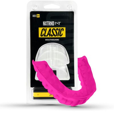 2 Pack Nxtrnd Classic Mouthguard, Custom Fit Sports Mouthpiece for Football, Boxing, MMA, Basketball, Hockey, Lacrosse, Youth & Adult (Pink)