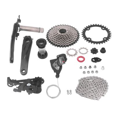 Alomejor 10-Speed Groupset Gear Shift Kit with Shift Rear Derailleur Chain Set for Commuting Travel Road Biking (34T Chainring)