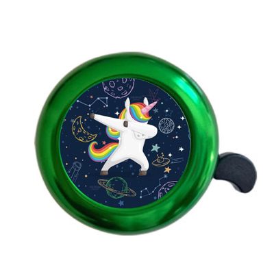 ABSOAR Cycling Space Dance Unicorn Bike Bell for Kids Adults Scooter MTB City Beach Cruiser Road Bike Accessory (Green)