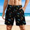 Airplane Mens Swim Trunks with Compression Liner Summer Quick Dry Beach Shorts with Pockets view 3