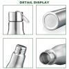 500ml Stainless steel fitness water bottle; wide mouth leak-proof sports water bottle; BPA-free; with shoulder strap; suitable for office, travel, outdoor sports (500ml/17oz) view 3