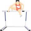 HDYZJQ Professional Hurdles Set for Speed and Agility Training, 76.2-106.7cm Hurdles Training Equipment for Track Blue, Outdoor Sports Fitness Jumping Bar view 1