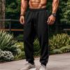 Abborora Men's Side Stripes Pants Summer Drawstring Long Pants Beach Pants (Large,Black) view 2