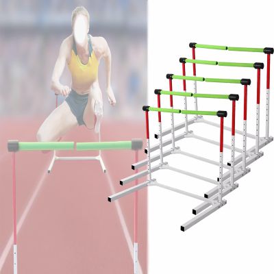HDYZJQ Metalized Foam Hurdles Track and Field, Set of 5 Speed Training Hurdles for Kids Adults, Adjustable Height Agility Training Equipment, Easy Assembly(Adults)