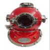 Vintage Marine Divers Helmet Solid Steel Diving Helmet 18" Mark V US Navy Vintage Red view 4