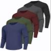 5 Pack Mens Long Sleeve Quick Dry Active Athletic T Shirt Running Gym Workout Tee Tops view 1