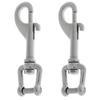 2X Single End Bolt Hook Shackle, Marine Grade 316 Stainlee