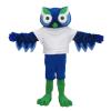 Blue Owl Mascot Costume Adult Size for Men & Women with Built-in Fan Inside the Head view 1