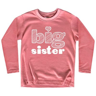 Big Sister Shirt Big Sister Announcement Toddler Shirts Girl Promoted Outfit Baby Girls Heart tee (US, Age, 2 Years, Mauve - Long Sleeve)