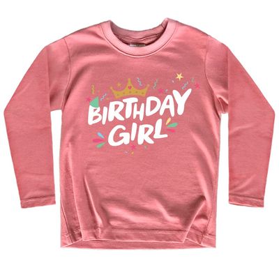 Birthday Girl Shirt Crown 1st First 2nd Two 3rd 4th 5th Toddler Birthday Outfit (US, Age, 3 Years, Mauve - Long Sleeve)