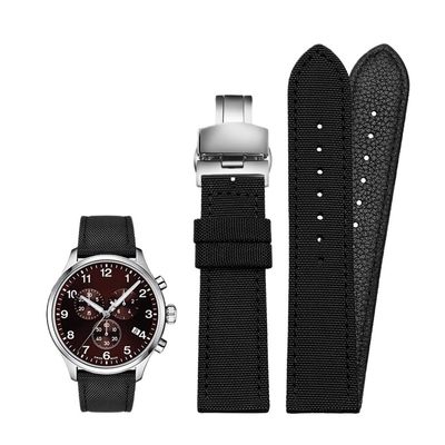 18mm 19mm 20mm 21mm 22mm 23mm 24mm Nylon Canvas Watch Band Universal Bracelet for Men Women Sport fit for Tissot fit for Timex fit for Seiko watch(Black-silver buckle,23mm)