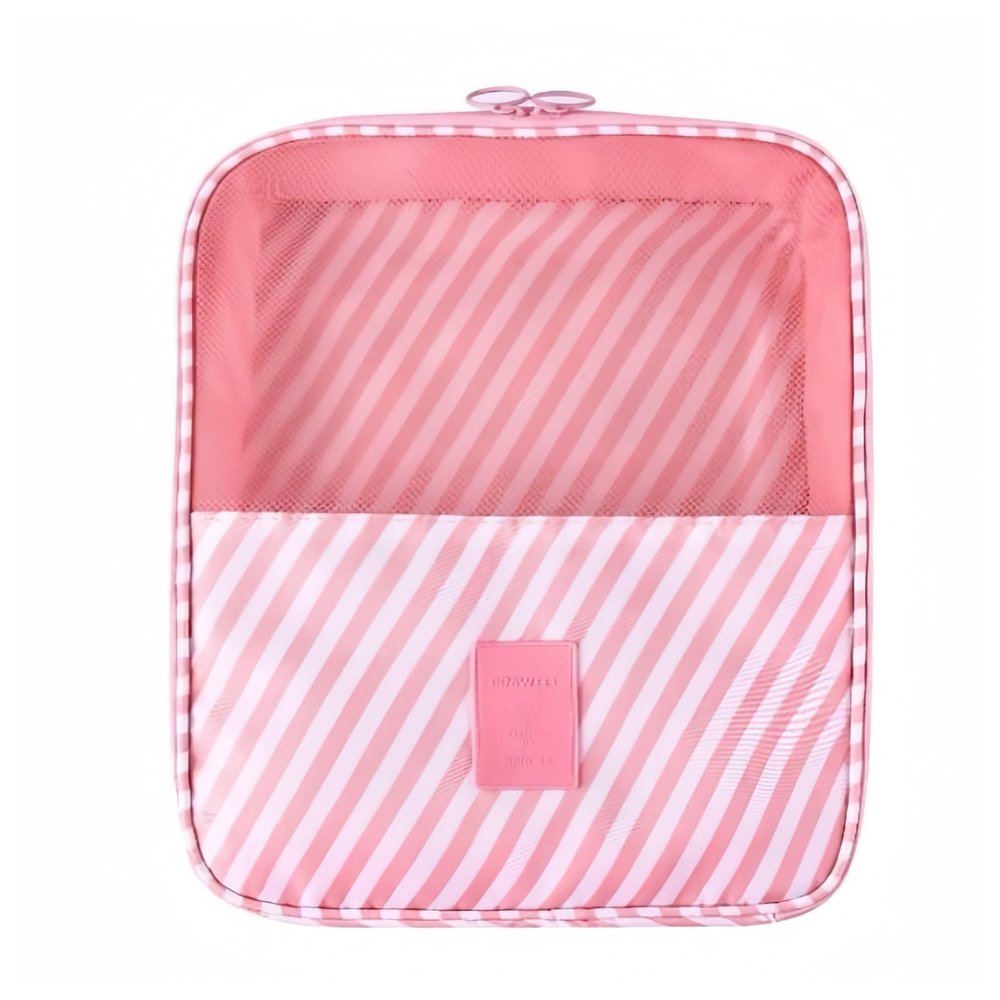 Travel Storage Shoe Box, Three-layer Shoe Bag, Handheld Portable Storage BagPack Travel Shoe Bags, Portable Large Shoe Bags(Peach,1 pack)