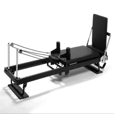 Pilates Reformer for Home Use,AMSINA Foldable Pilates Machine with Headrest & Jumpboard , Pilates Home Equipment with Foot Straps