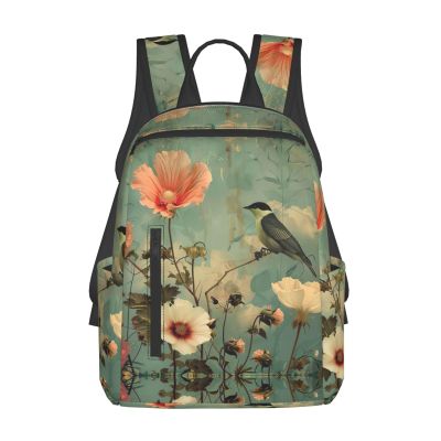 AOLXDE Flower And Bird Lightweight Outdoor Backpack Functional Bag For Travel Work And Hiking Backpack For Men