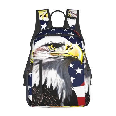 AOLXDE Bald Eagle Flag Lightweight Outdoor Backpack Functional Bag For Travel Work And Hiking Backpack For Men