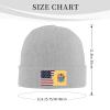MULIHU Ripped Style American and Flag of New Jersey Beanie Hat for Men Women Winter Warm Knit Hats Ski Hat Skull Cap Gray view 3
