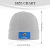 MULIHU Flag of Oklahoma Texture Effect Beanie Hat for Men Women Winter Warm Knit Hats Ski Hat Skull Cap Gray view 3