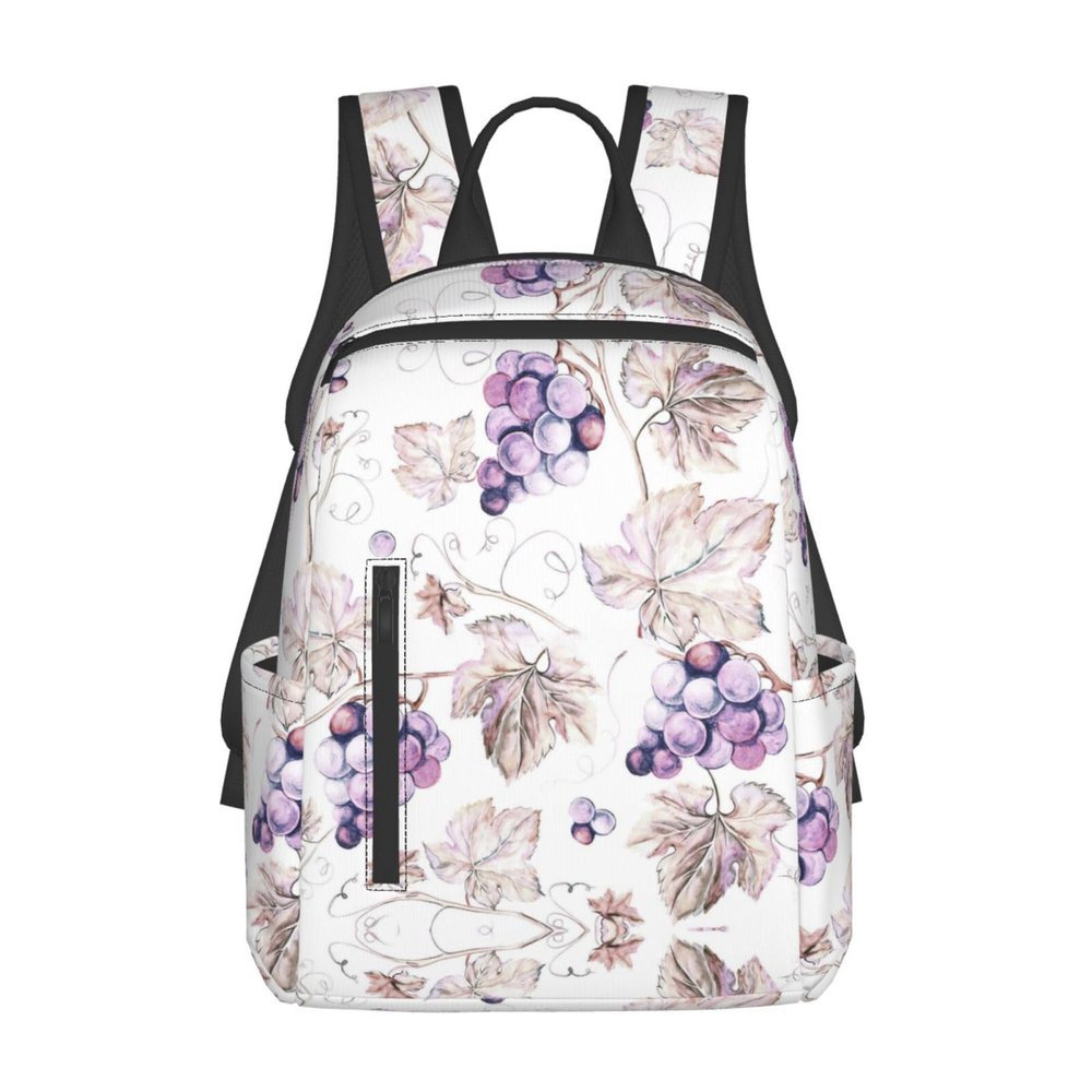 AOLXDE Grape Leaves Lightweight Outdoor Backpack Functional Bag For Travel Work And Hiking Backpack For Men