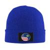 Yin Yang Flag Combination of America and Vermont Beanie Hat for Men Women Winter Warm Knit Hats Ski Hat Skull Cap Blue view 2