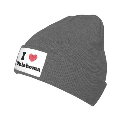 I Love Oklahoma Beanie Hat for Men Women Winter Warm Knit Hats Ski Hat Skull Cap Deep Heather