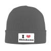 I Love Oklahoma Beanie Hat for Men Women Winter Warm Knit Hats Ski Hat Skull Cap Deep Heather view 2