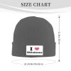 I Love Oklahoma Beanie Hat for Men Women Winter Warm Knit Hats Ski Hat Skull Cap Deep Heather view 3