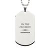 Amangny Stepsister Engraved Silver Dog Tag - IM The Favorite - Confidence and Love Gifts for Christmas, Graduation, and Birthday view 1