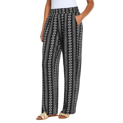 Three Dots Women's Elastic Pull On Pant with Pockets (US, Alpha, Small, Regular, Regular, Multi)