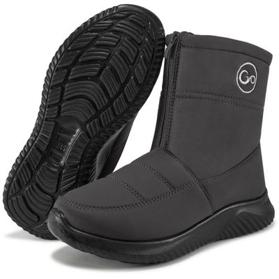 Ecetana Womens Winter Boots Snow Waterproof Ankle Booties with Fur Lined Warm Anti-Slip Comfortable Zipper Outdoor Walking Shoes