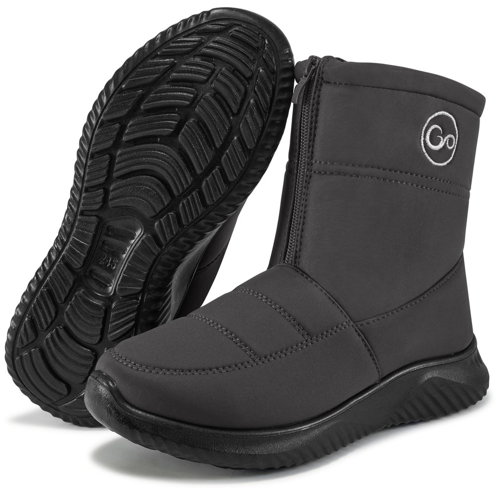 Ecetana Womens Winter Boots Snow Waterproof Ankle Booties with Fur Lined Warm Anti-Slip Comfortable Zipper Outdoor Walking Shoes