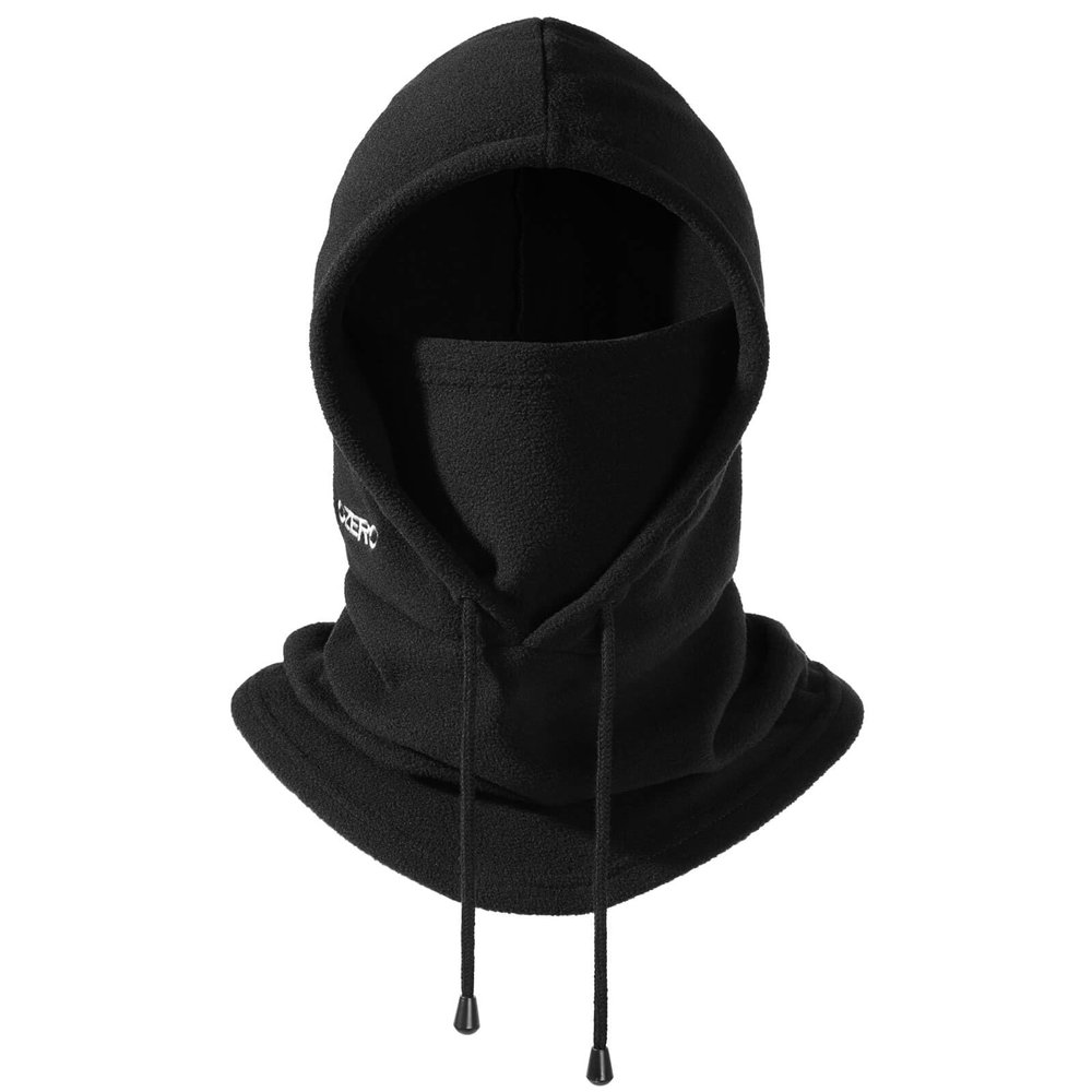 OZERO Balaclava Ski Face Mask: Windproof & Thermal Ski Mask for Men and Women, Convertible Balaclava Hood Full Head Cover Scarf Neck for Cold Weather Black