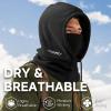 OZERO Balaclava Ski Face Mask: Windproof & Thermal Ski Mask for Men and Women, Convertible Balaclava Hood Full Head Cover Scarf Neck for Cold Weather Black view 3