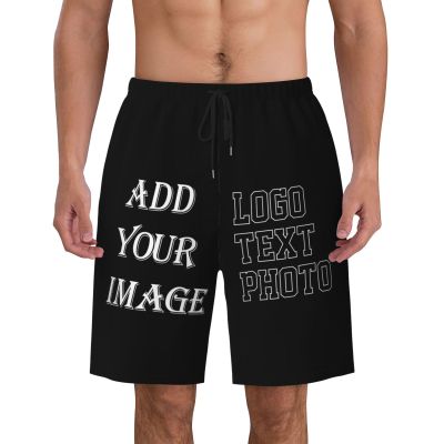 Custom shortss Men Personalized Short with Logo Text Photo Custom Swimshort Design Your own Mesh Lining Black X-Large