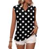 Dots Pattern Black White T Shirts Golf Tank Top Woman Moisture Wicking Tenis Tops Sleeveless T Shirts Dry Fit Breathable Sweat Vests view 1