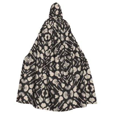 DRTGEDS Guitar Pattern Unisex Adult Full Length Hooded Cape Full Length Halloween Christmas Costume Party Cloak