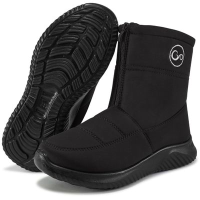 Ecetana Womens Winter Boots Snow Waterproof Ankle Booties with Fur Lined Warm Anti-Slip Comfortable Zipper Outdoor Walking Shoes