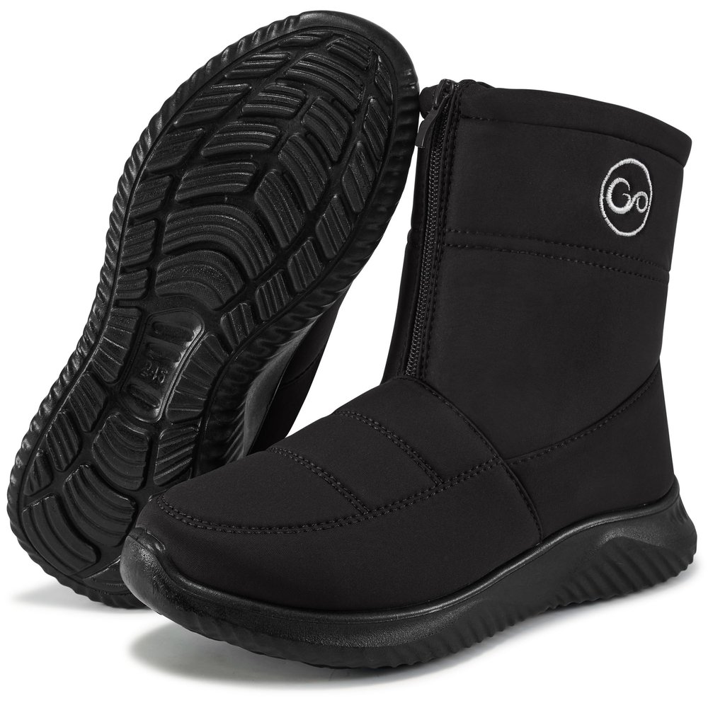 Ecetana Womens Winter Boots Snow Waterproof Ankle Booties with Fur Lined Warm Anti-Slip Comfortable Zipper Outdoor Walking Shoes