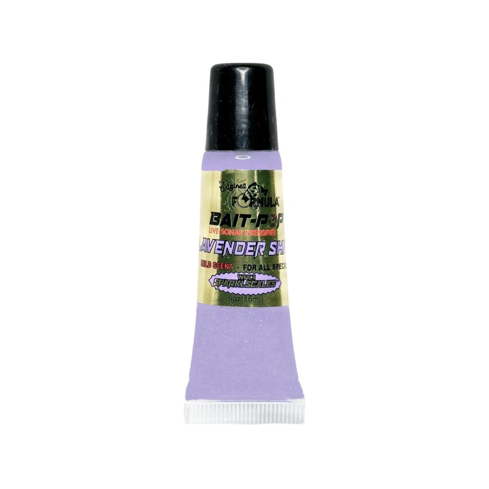 Bait Pop Lavender Shad - Live Sonar Intensifier - Scented Sparklscales .5oz Tube