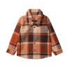 Toddler Baby Boy Girls Flannel Shirts Jacket with Bow Plaid Long Sleeve Button Down Shacket (Orange, 12-18 Months) view 1